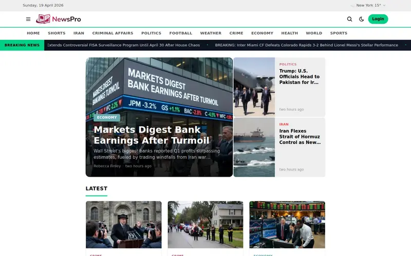 Byte homepage NewsPro 'byte' template — homepage screenshot at 1440x900