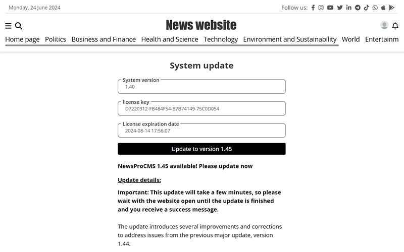 Step 2: Review Update Information