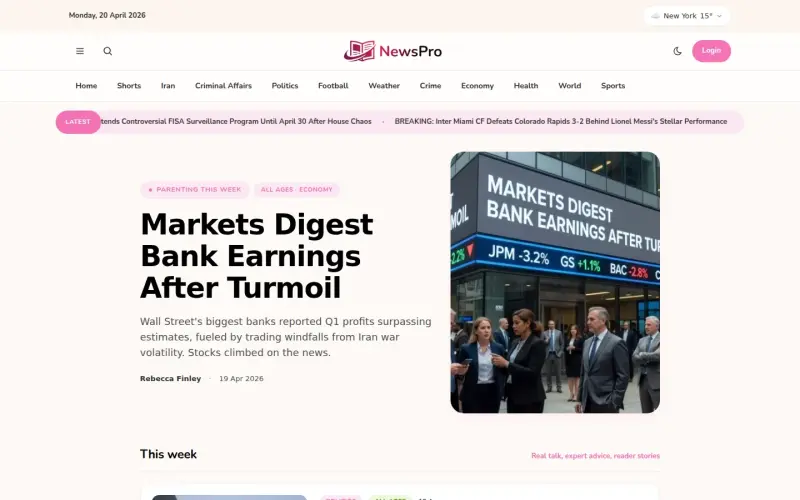 Bloom template homepage