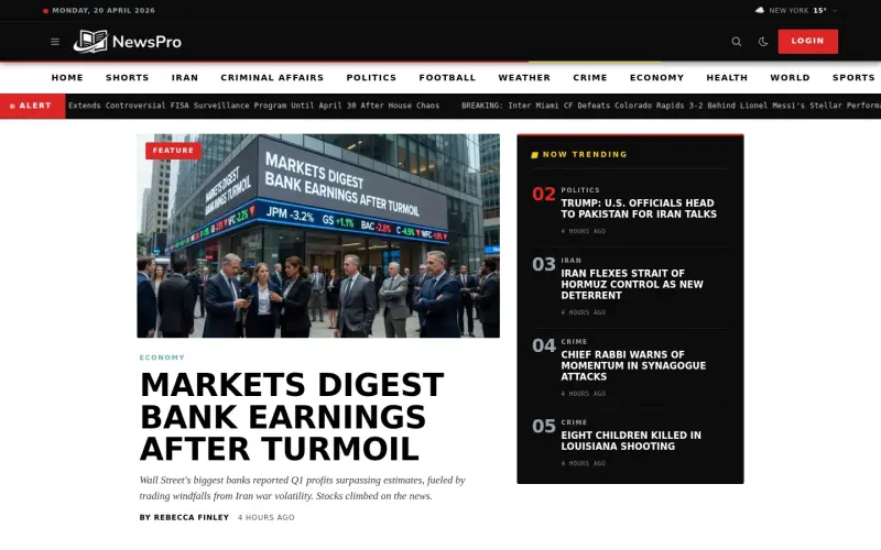 Voyager template homepage